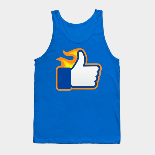 👍🏻 Embers of Approval: A Fiery Facebook Like 👍🏻 Tank Top by INLE Designs